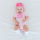 Mama's Bestie Bubblegum Short Sleeve Bodysuit - Ballet