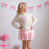 Coquette Bow Patch Sweatshirt - Natural
