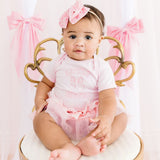 Little Sister Bow Short Sleeve Bodysuit - Ballet