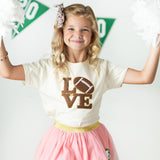 Football Love Tulle Bow Clip