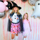 Ghost Sequin Halloween Short Sleeve Tutu Dress