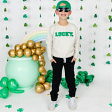 Lucky Varsity Patch St. Patrick's Day Sweatshirt - Natural Heather