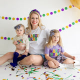 Mardi Gras Sequin Patch Short Sleeve T-Shirt - Lavender