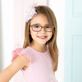 Pink Ditsy Daisy Easter Tulle Bow Clip