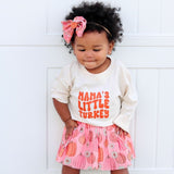 Mama's Little Turkey Thanksgiving Long Sleeve Romper - Natural