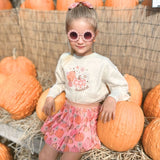 Pumpkin Daisy Blush Tulle Bow Clip
