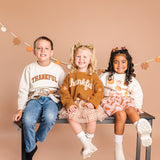 Thankful Patch Varsity Thanksgiving Sweatshirt - Natural