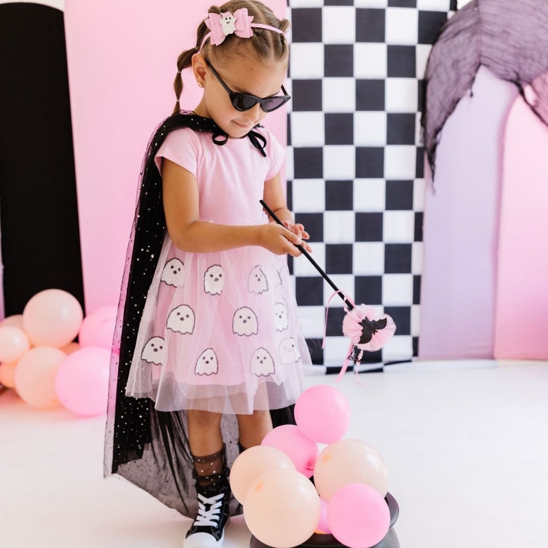 Girls Ghost and Bat Sequin Halloween Tutu by Sweet Wink main image 1
