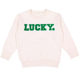 Lucky Varsity Patch St. Patrick's Day Sweatshirt - Natural Heather