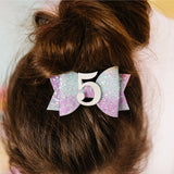 Pastel Rainbow Bow #5 Clip