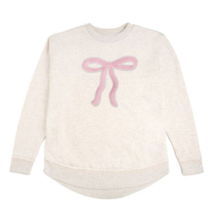 Coquette Bow Patch Women's Sweatshirt - Natural
