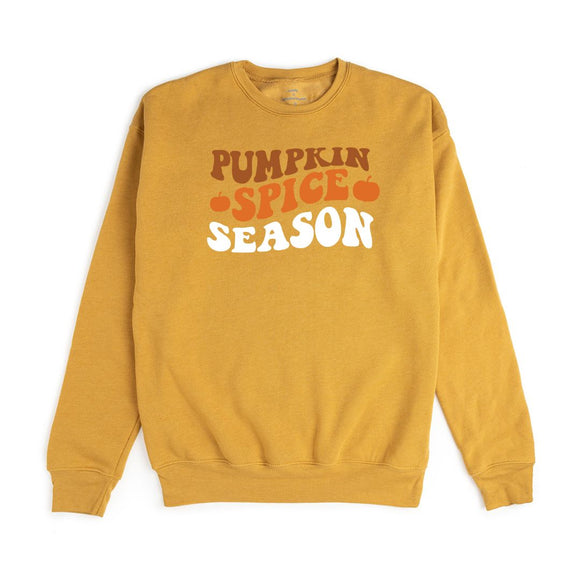 Pumpkin Spice Season Adult Sweatshirt - Mustard