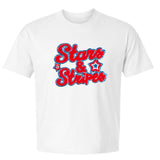 Stars and Stripes Patch Adult Short Sleeve T-Shirt - White