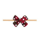 Christmas Tartan Pearl Bow Baby Headband