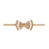 Gingerbread Christmas Velvet Bow Baby Headband