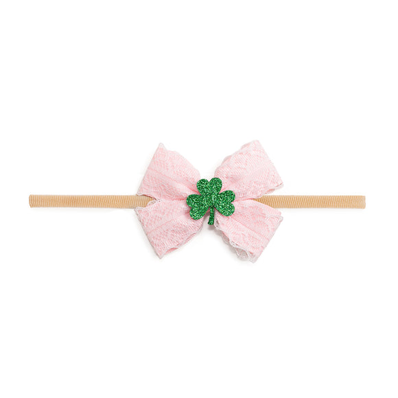 Shamrock Lace St. Patrick's Day Bow Baby Headband