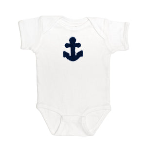 Anchor Patch Short Sleeve Bodysuit - White