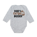 Dad's Football Buddy Long Sleeve Bodysuit - Gray