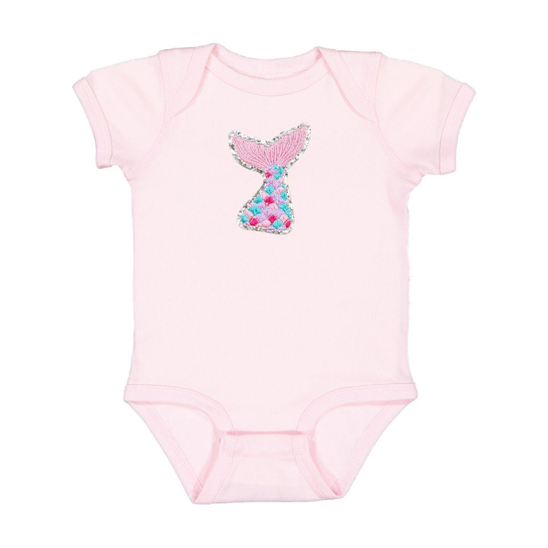 Mermaid Tail Patch Short Sleeve Bodysuit – Sweet Wink - Wholesale