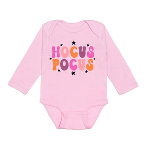 Hocus Pocus Halloween Long Sleeve Bodysuit - Pink