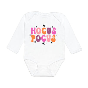 Hocus Pocus Halloween Long Sleeve Bodysuit - White