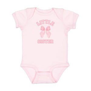 Little Sister Bow Short Sleeve Bodysuit - Ballet