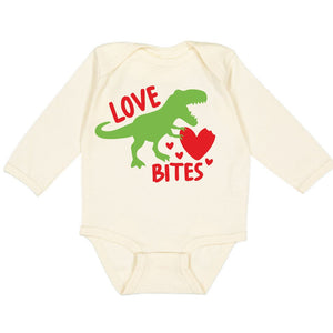 Love Bites Valentine's Day Long Sleeve Bodysuit - Natural