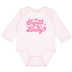 Santa Baby Christmas Long Sleeve Bodysuit - Ballet