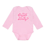 Santa Baby Christmas Long Sleeve Bodysuit - Pink