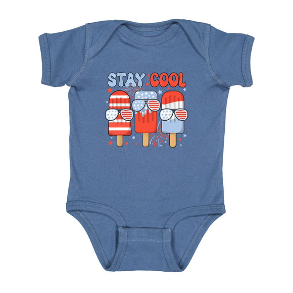 Stay Cool Short Sleeve Bodysuit - Indigo