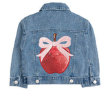 Apple Bow Sequin Patch Denim Jacket