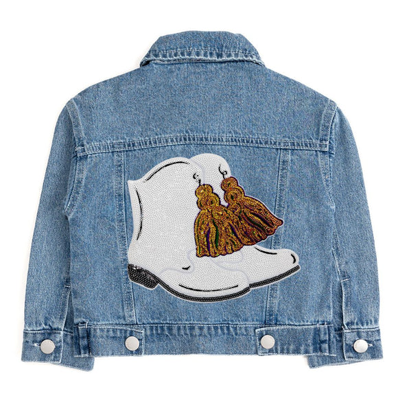 Mardi Boots Sequin Patch Denim Jacket