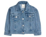 Apple Bow Sequin Patch Denim Jacket