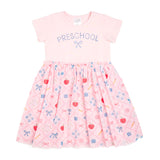 Back To School Trellis Preschool Short Sleeve Tutu Dress