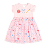 Back To School Trellis Short Sleeve Tutu Dress