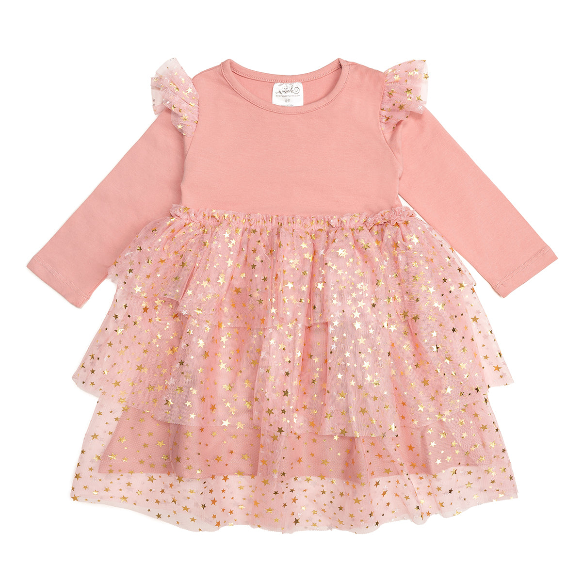 Blush Shimmer Christmas Long Sleeve Tutu Dress – Sweet Wink