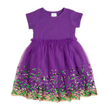 Mardi Gras Confetti Short Sleeve Tutu Dress