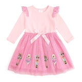 Nutcracker Applique Christmas Long Sleeve Dress
