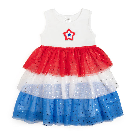 Patriotic Star Patch Tank Tutu Dress