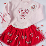 Candy Cane Patch Christmas Sweatshirt - Ballet