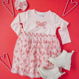 Candy Cane Confetti Christmas Tulle Bow Clip