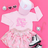 Merry and Bright Patch Christmas Sweatshirt - Pink