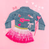 Love Script Patch Valentine's Day Denim Jacket