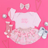 Santa Baby Christmas Long Sleeve Bodysuit - Pink