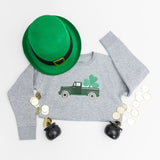 Shamrock Truck Patch St. Patrick's Day Sweatshirt - Gray