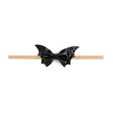 Glitter Bat Halloween Bow Baby Headband
