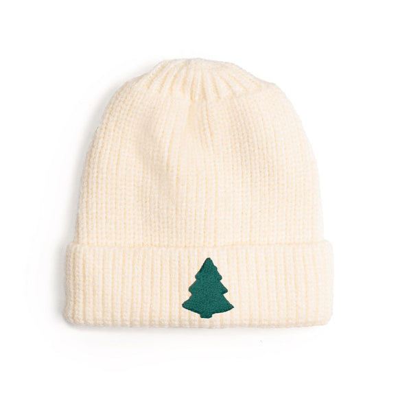 Tree Patch Christmas Beanie - Natural