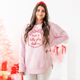 Holly Jolly Christmas Sequin Bow Patch Women's Sweatshirt
