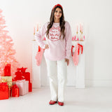 Holly Jolly Christmas Sequin Bow Patch Women's Sweatshirt
