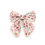 Berry Floral Bow Clip